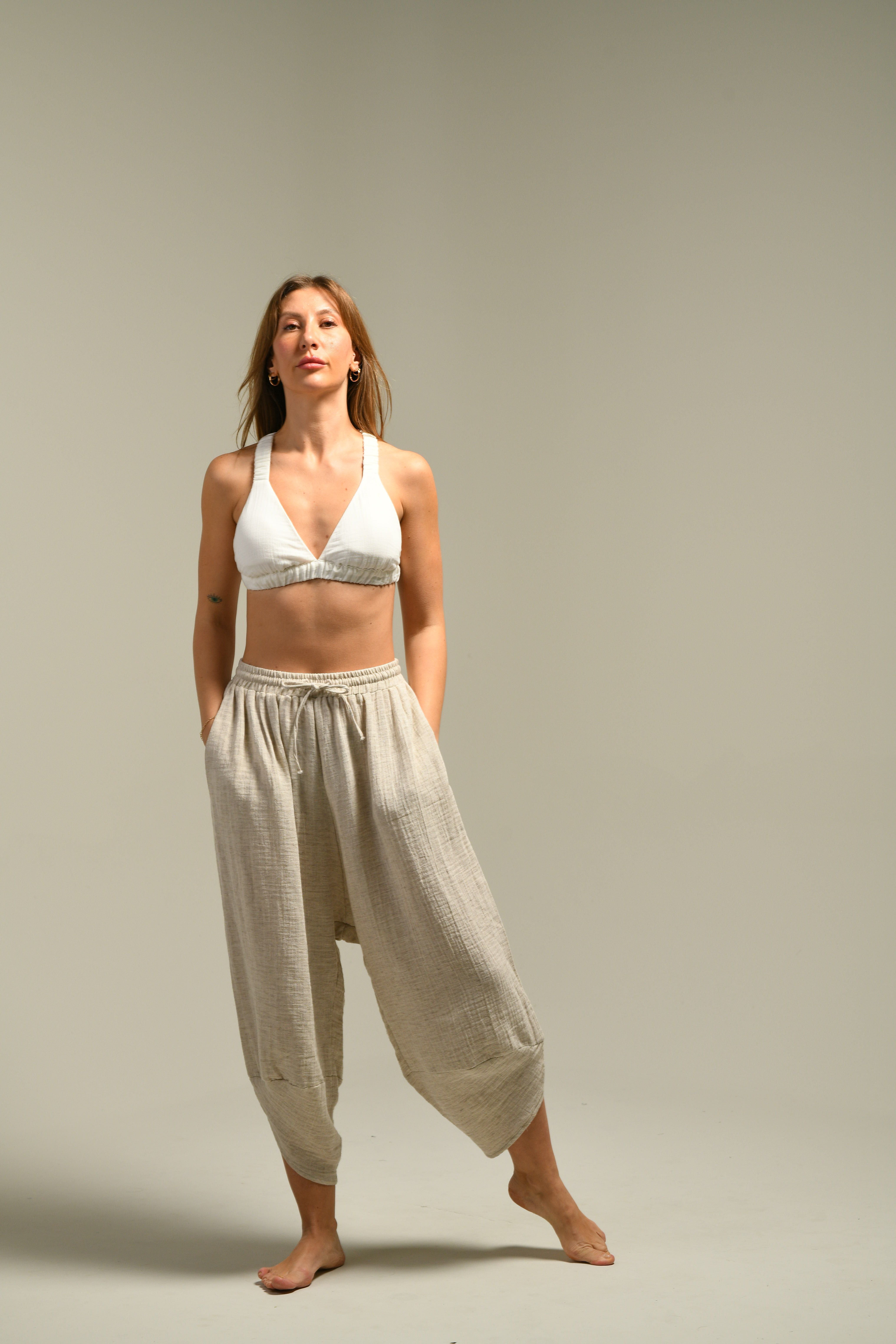 Kenevir Baggy Bağcıklı Şalvar Pantolon